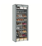 10-Tier Zipper Shoe Cabinet – Space-Saving Shoe Rack Organizer with Dust Cover