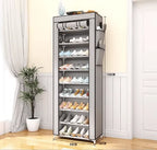 10-Tier Zipper Shoe Cabinet – Space-Saving Shoe Rack Organizer with Dust Cover