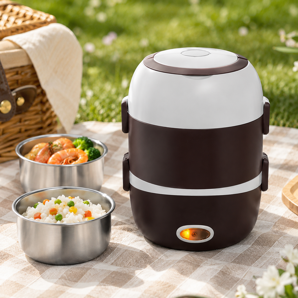 Portable Electric Heated Lunch Box – Self-Heating Food Warmer Container