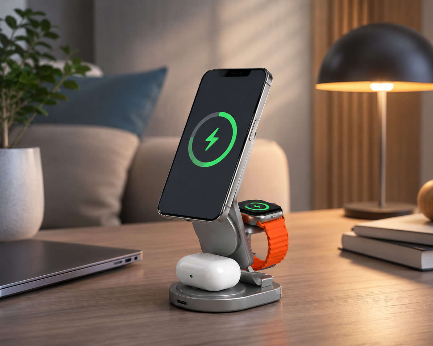 3-in-1 Wireless Charging Stand – Fast Charge for Phone, Watch & Earbuds