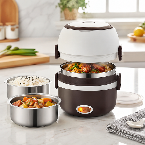 Portable Electric Heated Lunch Box – Self-Heating Food Warmer Container